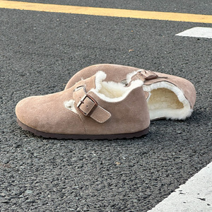 Chaussures d'hiver pour femmes en cuir véritable doublées de <span class=keywords><strong>fourrure</strong></span> de renard, légères, antidérapantes, à bout rond, pour un style élégant - Product Image 4