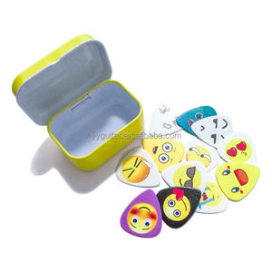 Plectres de guitare en gros, style tendance, 20 pièces/ensemble, motif visage souriant, en stock, mélange de différentes épaisseurs, plectres de guitare avec boîte - Product Image 1