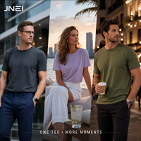JNEI T-shirts voor heren, op maat bedrukt, 150gsm, vochtregulerend, UV-beschermend shirt voor reizen en buitengebruik