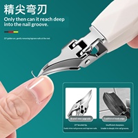 Coupe-ongles à pointe fine en acier inoxydable ultra-affûté pour ongles incarnés avec repousse-cuticules, lime à ongles et boîte de rangement – Kit complet