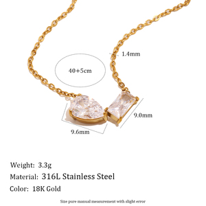 <span class=keywords><strong>Collana</strong></span> <span class=keywords><strong>con</strong></span> Pendente a Goccia in Acciaio Inossidabile Placcato Oro Dreamshow <span class=keywords><strong>con</strong></span> Zirconia Cubica e Ciondolo a <span class=keywords><strong>Occhio</strong></span> <span class=keywords><strong>con</strong></span> Nappa Rotonda Rettangolare - Product Image 3