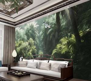 ZHIHAI Impression UV Décoration d'intérieur Paysage tropical de forêt tropicale <span class=keywords><strong>peint</strong></span> à la main <span class=keywords><strong>Fresque</strong></span> 8d 3d <span class=keywords><strong>Papier</strong></span> <span class=keywords><strong>peint</strong></span> - Product Image 1