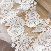 Dentelle Guipure 3D en Soie Lactée, Bordure en Dentelle Française, Accessoires pour Robes de Mariée, Accessoires DIY pour Robes Femme, Décorations de Noël