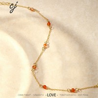 Bijoux tendance Carline Bijoux argent sterling 925 turquoise Vente en gros de bracelets en agate et chaîne en or 18 ct bracelets à maillons pour femmes