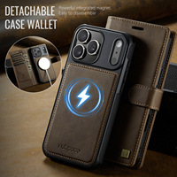 Étui portefeuille détachable 2-en-1 AutSpace pour iPhone 18 Pro Max 17 Pro Air 16 Plus avec blocage RFID, porte-cartes et support en cuir PU