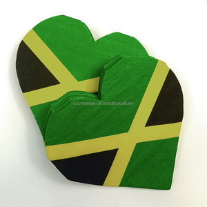 Bán Buôn Tùy Chỉnh Giấy Khăn Ăn In 2-Ply 33*33Cm Chết Cắt Màu Xanh Lá Cây Hình Trái Tim Mô Hình Cho Đảng - Product Image 4