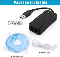 Módem Externo USB 2.0 3 en 1 para Datos, Voz y Fax, 56K V.92 V.90 CX93010 WIN7, Recibe, Envía y Recibe Faxes en el Ordenador con Cable RJ11