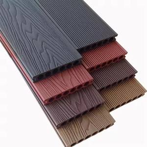 Anti-UV Waterproof Outdoor Wood <b>Plastic</b> Composite Decks 3D Embossed Customizable WPC Flooring Board - Product Image 1