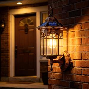 Lámpara Solar de Pared <span class=keywords><strong>para</strong></span> Jardín con Sensor de Movimiento, IP65 Impermeable, Decoración de Pared Vintage, Linterna Solar <span class=keywords><strong>para</strong></span> Jardín y Patio - Product Image 6