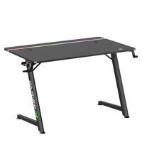 Bureau de jeu RVB GMD16-3 avec table d'ordinateur à bande lumineuse LED pour poste de travail de jeu de configuration Gamer bureau noir en forme de Z