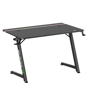 GMD16-<strong>3</strong> RGB Gaming Desk With LED Light Strip <strong>Computer</strong> <strong>Table</strong> for Gamer Setup Gaming Workstation Black Z Shaped Desk - Product Image 5