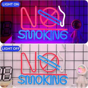 No Smoking Letreros Neon LED indoor hanging ambient light shop <b>sign</b> wall decoration light entrance indicator light Custom 5V 12V - Product Image 5
