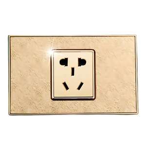 Ensamblaje de panel dorado para tomacorriente de pared estándar americano, tomacorriente de pared de 6 pines, interruptor de luz eléctrico - Product Image 1