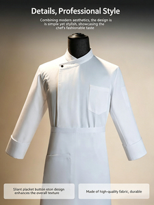 Vente en gros de tenues de chef professionnelles pour hommes, résistantes à la chaleur, anti-taches, anti-rétrécissement, pour steak-houses, grillades et pizzerias - Product Image 5
