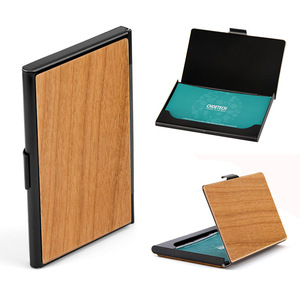 Porte-cartes de visite en bois massif fait main de luxe personnalisé, impression typographique, taille standard, conception OEM, 100 % <span class=keywords><strong>cadeau</strong></span> - Product Image 4