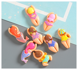 Diy miniatura limo artesanía suministros resina Flatback natación personas niña mujer niño hombres Mar Océano encantos <span class=keywords><strong>sirena</strong></span> Kawaii cabujón - Product Image 4