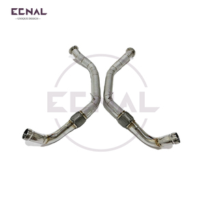 Ecnal per Porsche Panamera 971 GTS <span class=keywords><strong>Turbo</strong></span> 4.0T 2019+ Tubo di Scarico Anteriore Sportivo in Metallo SS304 con Scudo Termico - Product Image 2