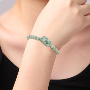 Pulsera de Jadeíta Natural Pixiu, Joyería para Mujer, Diseño Original, Joyería Verde, Regalo con Certificado de Tasación SL120 - Product Image 4