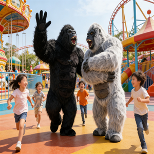 지아닝 브랜드 2.6m 3m 남녀공용 킹콩 고릴라 마스코트 코스튬 의상, 성인용 파티 카니발을 위한 광둥성 공기주입식 봉제 인형옷 - Product Image 1