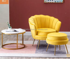 أريكة فرنسية على شكل بتلات الأكثر مبيعًا مع أرجل معدنية، أريكة فاخرة بمقعد واحد أو اثنين أو ثلاثة مقاعد من المخمل، متجر إلكتروني لأرائك بالجملة - Product Image 4