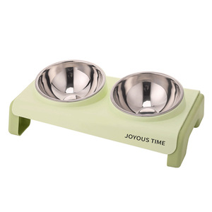 Joyous Time Pet Feeding Station Stainless Steel Bowls Non-Slip Elevated Cat Dog Bowl Set For Meal Time - Product Image 4
