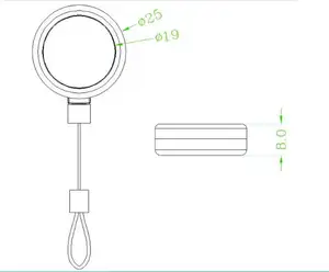 Caixa de tração retrátil antifurto, mais anel de captura 092(25x8mm)