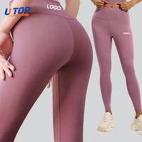 Leggings de Yoga de Cintura Alta con Efecto Segunda Piel para Mujer, Control de Abdomen, Levantamiento de Glúteos, Pantalones de Gimnasio de Alta Elasticidad con Logotipo Personalizado