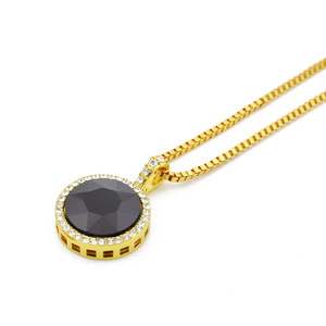 Collar de hombre moderno con colgante redondo estilo hip hop, exagerado y con personalidad. - Product Image 1