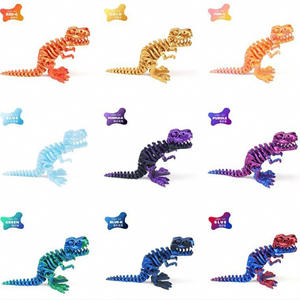 Modèle de dinosaure articulé imprimé en 3D personnalisable, fabriqué en matériau naturel et biodégradable, style shabby chic, collection personnelle pour anniversaire - Product Image 2