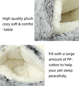 Coussin Douillet Demi-Donut de 65 cm pour Animaux de Compagnie, Hiver, Doux et Moelleux, Auto-Chauffant, Motif Uni, pour Chiens et Chats - Vente Flash - Product Image 2