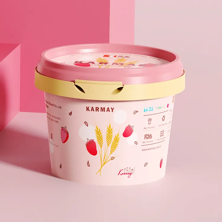 Yoğurt için 150ml Mini küvet yoğurt ambalaj kutusu konteyner plastik dondurma kapaklı bardak plastik bardak