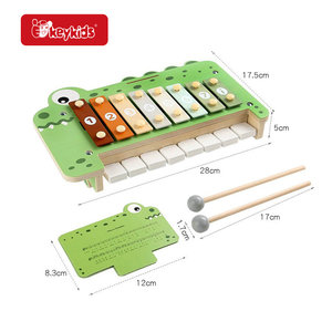 Jouet musical en bois pour enfants sur le thème du crocodile, piano et <span class=keywords><strong>xylophone</strong></span> avec partition musicale colorée - Jouet d'apprentissage précoce <span class=keywords><strong>interactif</strong></span> W07C114 - Product Image 3