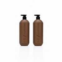 Bouteille Distributrice de 1000 ml en PEHD Noir Mat pour Gel Douche, Shampoing et Après-Shampoing, Rechargeable, Cylindre Premium pour Maison, Salon et Salle de Bain