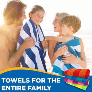 Wholesale Premium 100% Pure Cotton Customized Colorful <b>Striped</b> Pattern Rectangular Soft Beach <b>Towel</b> With Strong Water Absorption - Product Image 4
