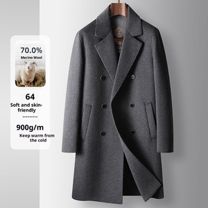 Cappotto Invernale da <span class=keywords><strong>Uomo</strong></span> di Alta Gamma, <span class=keywords><strong>Doppiopetto</strong></span> in Lana con Tasche Laterali, Casual e Caldo - Product Image 1