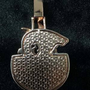 תליון כריש גדול מצופה זהב ורוד על כסף, משובץ יהלומי מוסאנייט VVS, בסגנון היפ הופ, תכשיט לגברים. - Product Image 4