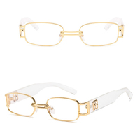 Lucky — lunettes de soleil ombrées pour femmes, accessoire de mode rétro avec petite monture, verres rectangulaires