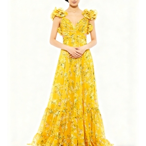 Nouvelles robes longues imprimées à bretelles spaghetti et lacets pour femmes, tendance - Product Image 6