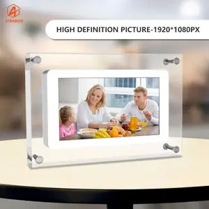 4 5 7 10.1 Inch Crystal Advertising Player Transparent Acrylic Motion Video Digital Photo Frame