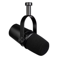 Microphone dynamique professionnel filaire MV7 USB-C/XLR, construction métallique, lumières LED, cardioïde, réduction du bruit, design léger, studio