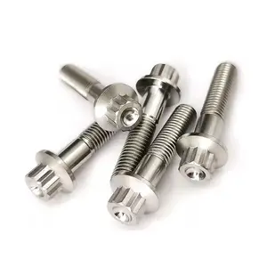 Stainless steel a2 a4 half thread hex bolts suppliers 3/8 x 1 1/2 titanium customized 5/16-18 12 point hexagon flange bolts