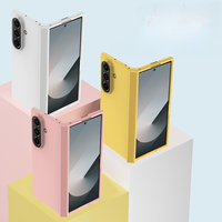 Casing HP Hard Shell Tekstur Kulit PC untuk Samsung Galaxy Z Fold 7 6 5 3 4 ZFold7 dengan Pelindung Engsel