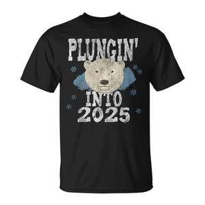 T-shirt Plongée dans l'Eau Froide pour l'Événement du Nouvel An 2025 - Thème Ours Polaire - Product Image 1