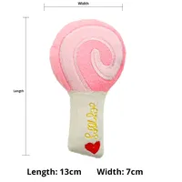 Jouet à mâcher sonore de luxe en peluche en forme de sucette pour chiens et chats, amusant, anti-ennui, 3 couleurs, 5 cm, vente en gros