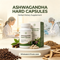 Complément Nutritionnel Végétalien/Gélifié Sans Sucre à Base d'Extrait de Racine d'Ashwagandha Composé pour Adultes, Mélange Multi-Plantes en Capsules Dures