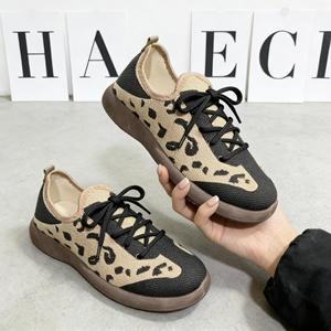 Leopard Print Women's <b>Shoes</b>, 2026 Mesh Breathable Trainer, Lightweight <b>Soft</b> Sole Casual Mom <b>Shoes</b> - Product Image 4