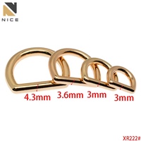Stok tersedia paduan seng setengah lingkaran D cincin gesper DIY tas tangan aksesoris kualitas baik logam berbentuk D menghubungkan cincin gesper