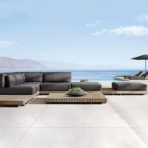<span class=keywords><strong>Conjunto</strong></span> de Sofás de Lujo de Teca <span class=keywords><strong>para</strong></span> Villa, Muebles de Exterior de Madera Maciza Impermeables con Protección Solar <span class=keywords><strong>para</strong></span> Patio, Hotel y Jardín - Product Image 2