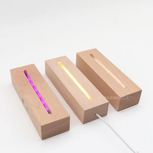 قاعدة عرض مصابيح ملونة خشبية مستطيلة من الخشب ليد لقاعدة مصباح إضاءة ليد ليلي من خشب الأكريليك والشبك - Product Image 6