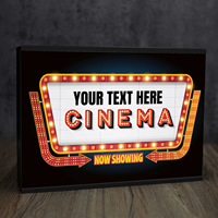 Boîte à lumière LED personnalisée XL Cinema |   Présentoir en acrylique personnalisé pour entreprises et hôpitaux, lumière de nuit éclairante pour soirées cinéma